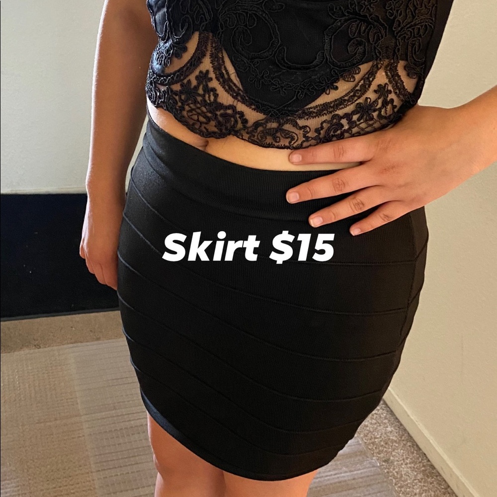Black mini skirt